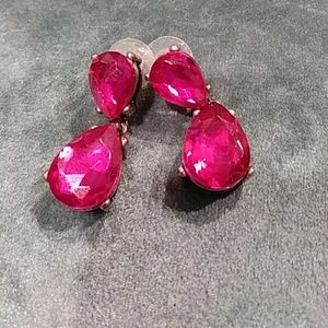 Magenta stone earrings